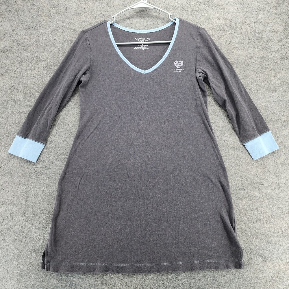 Victoria Secret Pajama Shirt Womens Small 3/4 Sleeve Gray